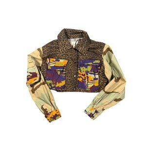 NWT BDG Urban Outfitters Jenny Printed Cropped Utility Jacket Small